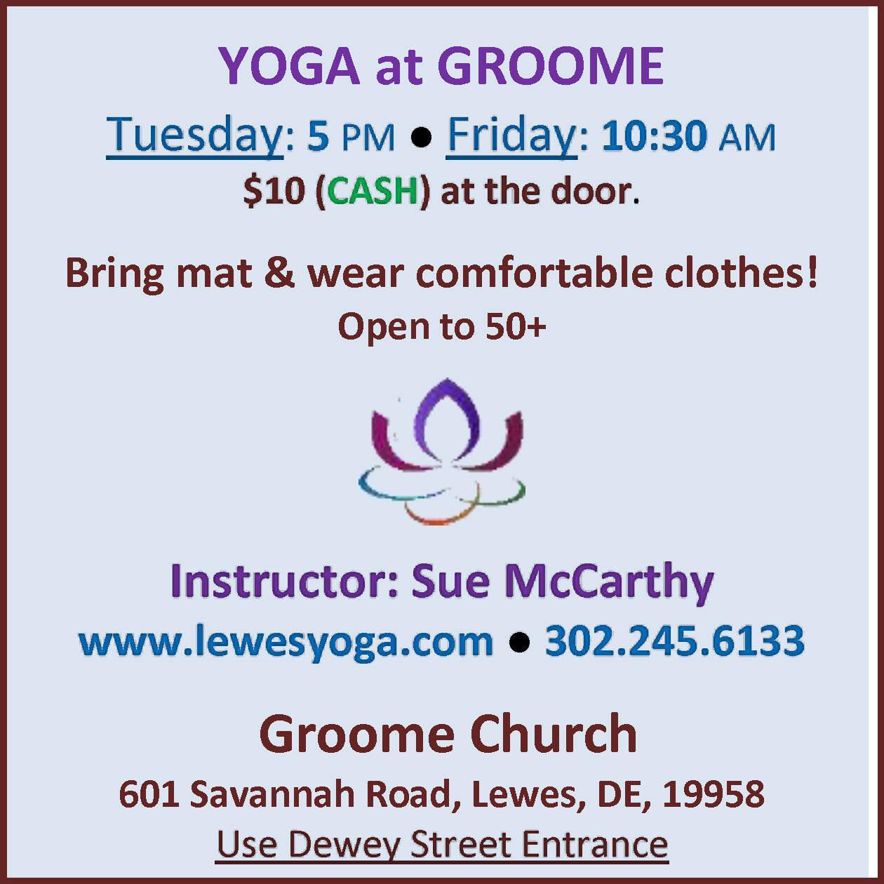 YOGA at GROOME FINAL AD 11 02 22
